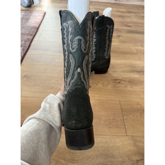 CORRECAMINOS 10.5 Cowboy Boots Exotic STINGRAY emerald green leather boot - Picture 8 of 11